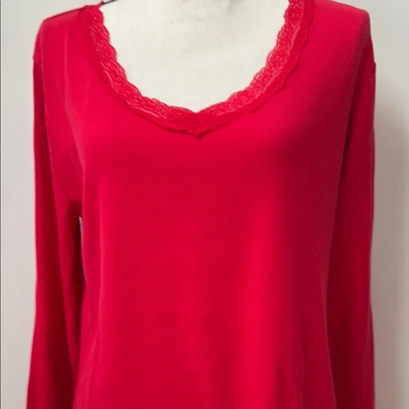 Disney Red Long Sleeve V-Neck Top - Picture 3 of 16